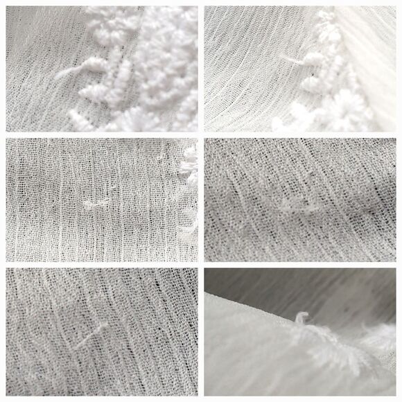 Sheer Embroidered Top M Popover 3/4 Sleeve Gauzy Boho Fairy Etherial Coverup - Picture 16 of 16